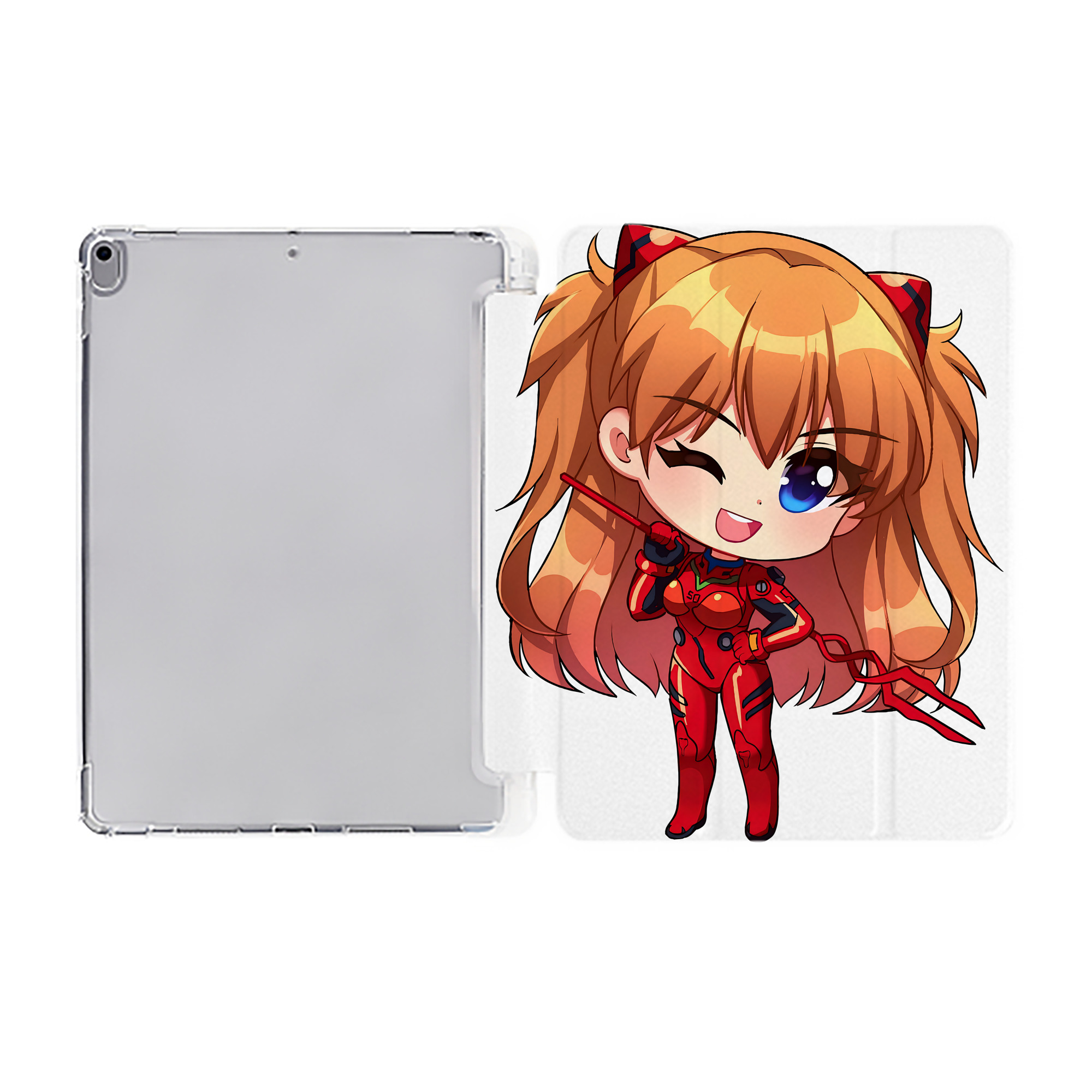 （画像用） EVA 新世紀エヴァンゲリオン IPad ケース ペン収納付き 三つ折りスタンド PUレザー×シリコン 対応機種9.5/10.5/10.9インチ